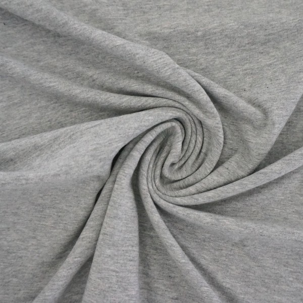 Jersey, Hellgrau, meliert, Meterware