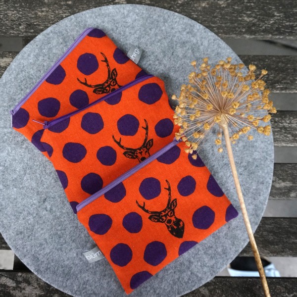 Minitasche, Organizer, Hirsch, Orange, gefüttert mit BW