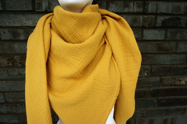 Halstuch Musselin XXL Senfgold