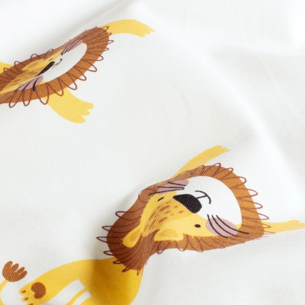 Jersey Löwen, Off-White, Senf, Braun, Meterware