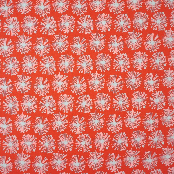 Baumwollstoff, Patchwork, Hand Picked, Burst, Rot, Weiß