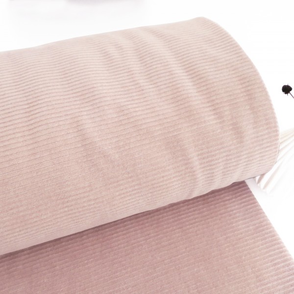 Cordjersey, Cordjersey, elastisch, Uni, Rosé, Meterware