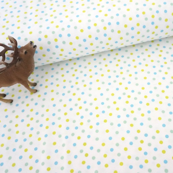 Jersey, Ink Dots, Punkte, Weiß, Meterware