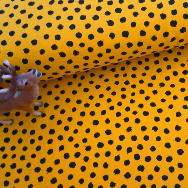 Jersey, Punkte, Gelb, Schwarz, Meterware