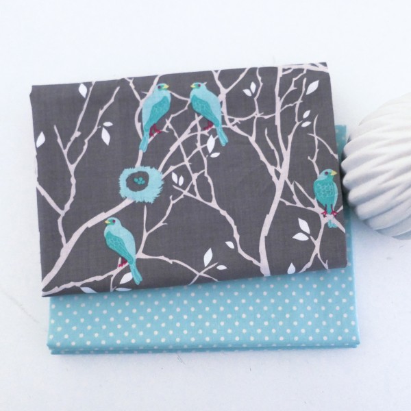 Reste, Baumwollstoff, Patchwork, Riley Blake, Nachtvogel, Punkte Mint