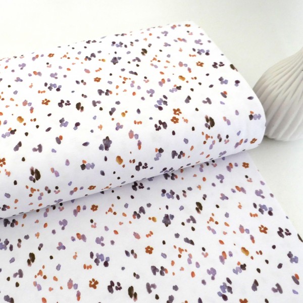 Jersey Kleckse, Water Colour, Mauve, Senf, Meterware