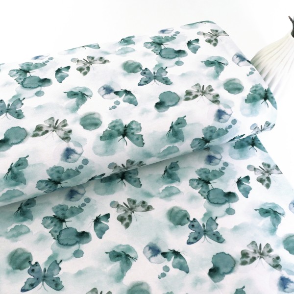 Jersey, Schmetterlinge, Butterflies, Water Colour, Mint, Meterware