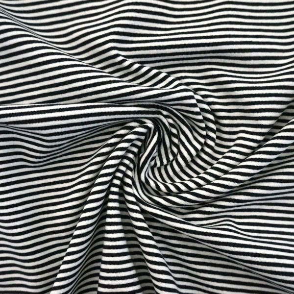 Ringeljersey Schwarz/Weiß, Meterware