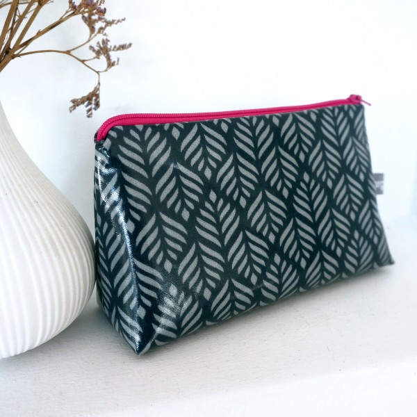 Kosmetiktasche, Schminktasche, Wachstuch, Trigo, Nachtblau