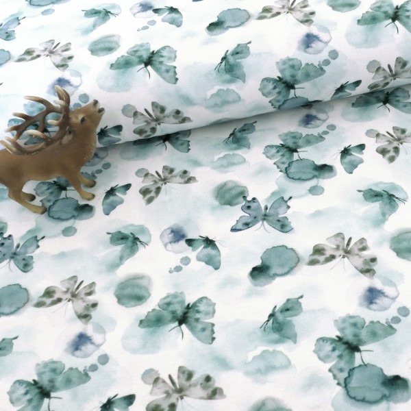 Jersey, Schmetterlinge, Butterflies, Water Colour, Mint, Meterware