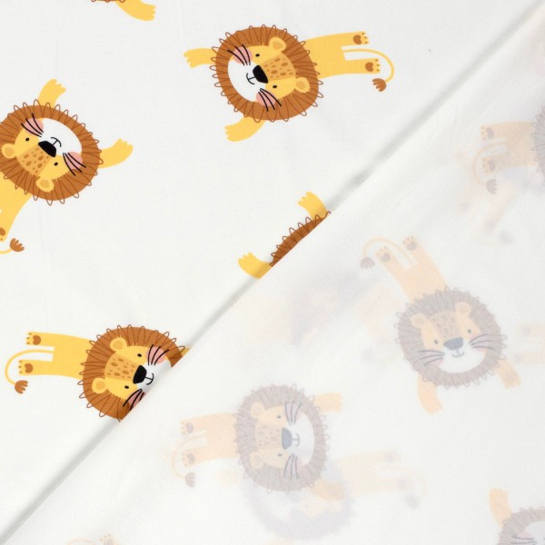 Jersey Löwen, Off-White, Senf, Braun, Meterware