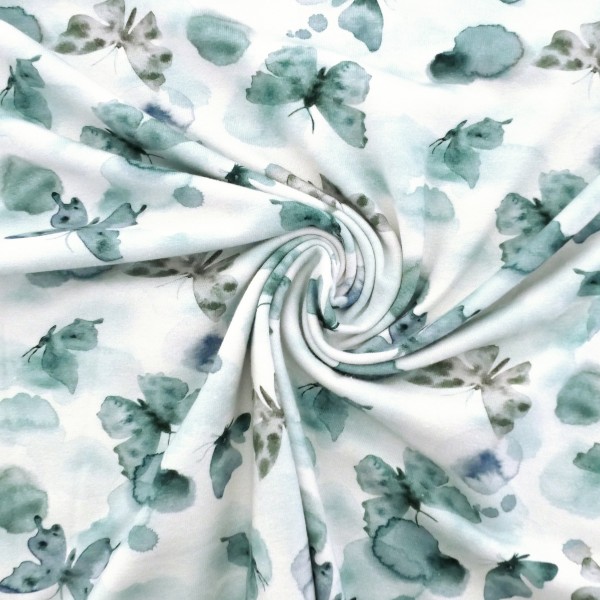 Jersey, Schmetterlinge, Butterflies, Water Colour, Mint, Meterware