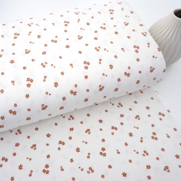 Jersey Blumen, Streublumen, Ocker, Meterware