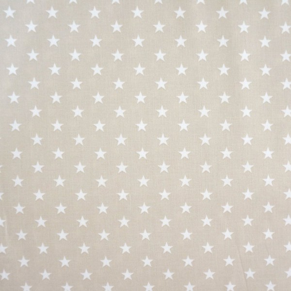 Baumwollstoff, Carrie, Sterne 7 mm, zart Hellbeige