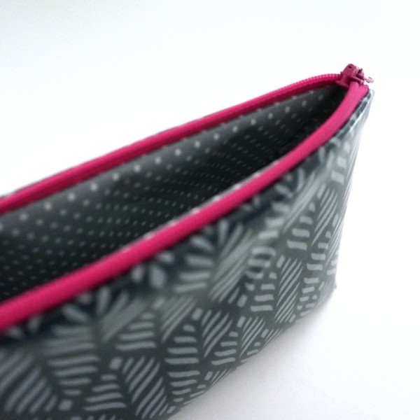 Kosmetiktasche, Schminktasche, Wachstuch, Trigo, Nachtblau